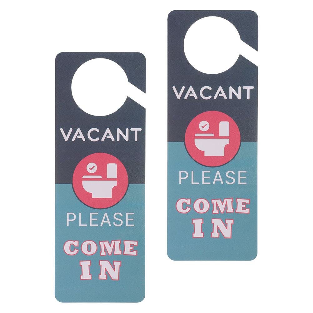Home Bathroom Occupied Sign - 2Pcs Bathroom Door Signs Double-Sided PVC