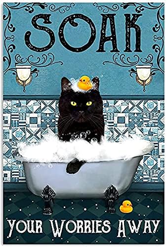 Home Bathroom Quotes - Funny Cat Bathroom Quote Metal Tin