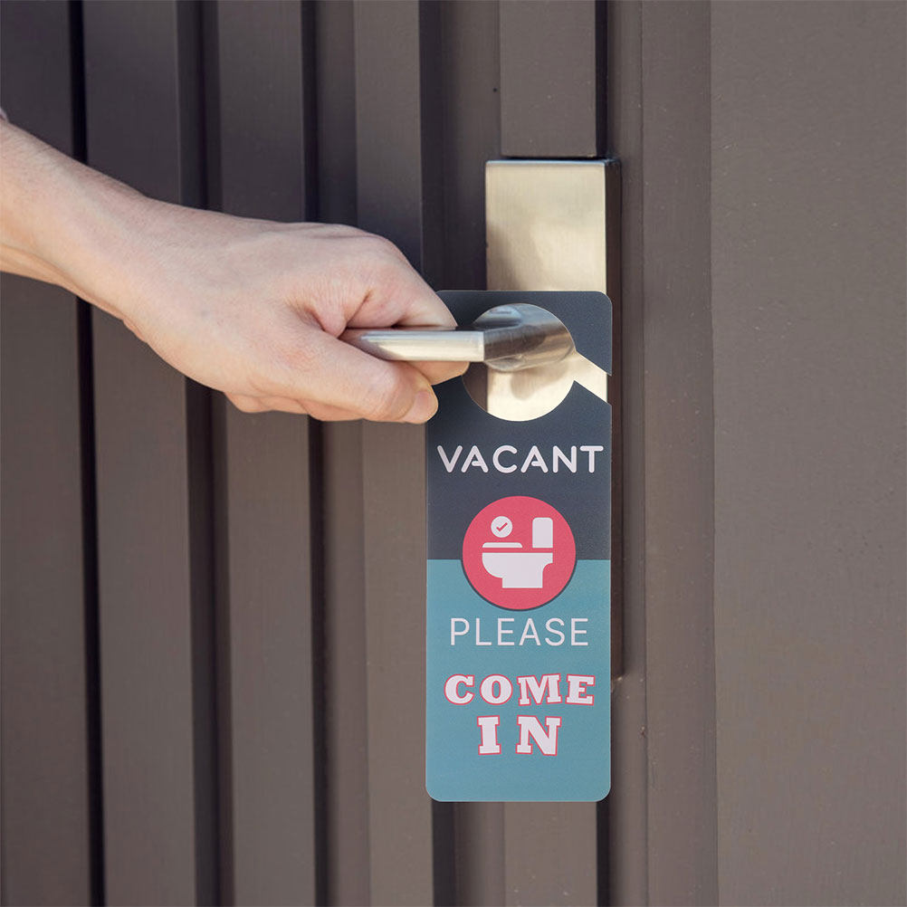 Home Bathroom Occupied Sign - 2Pcs Restroom Door Hanger Sign Double-Side