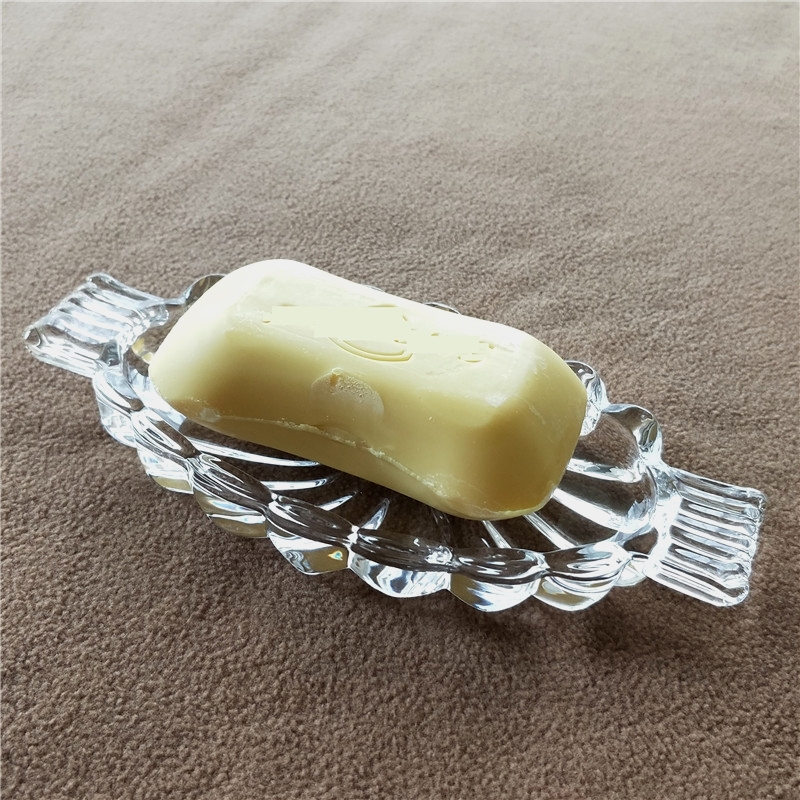 Glass Soap Dish - Modern Concise Handle Glass Soap Dish