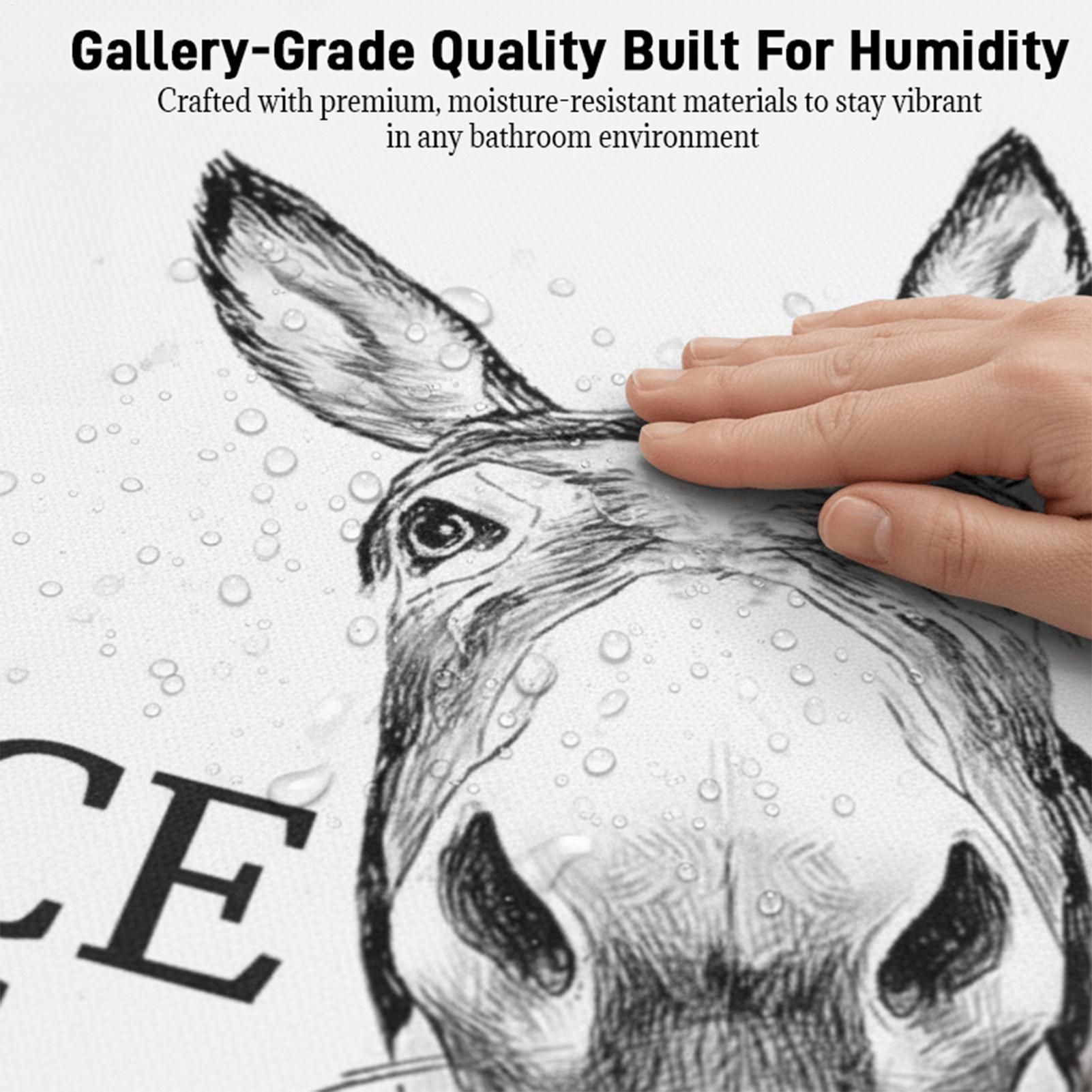 Home Bathroom Quotes - Abstract Funny Animals Donkeys Poster Print