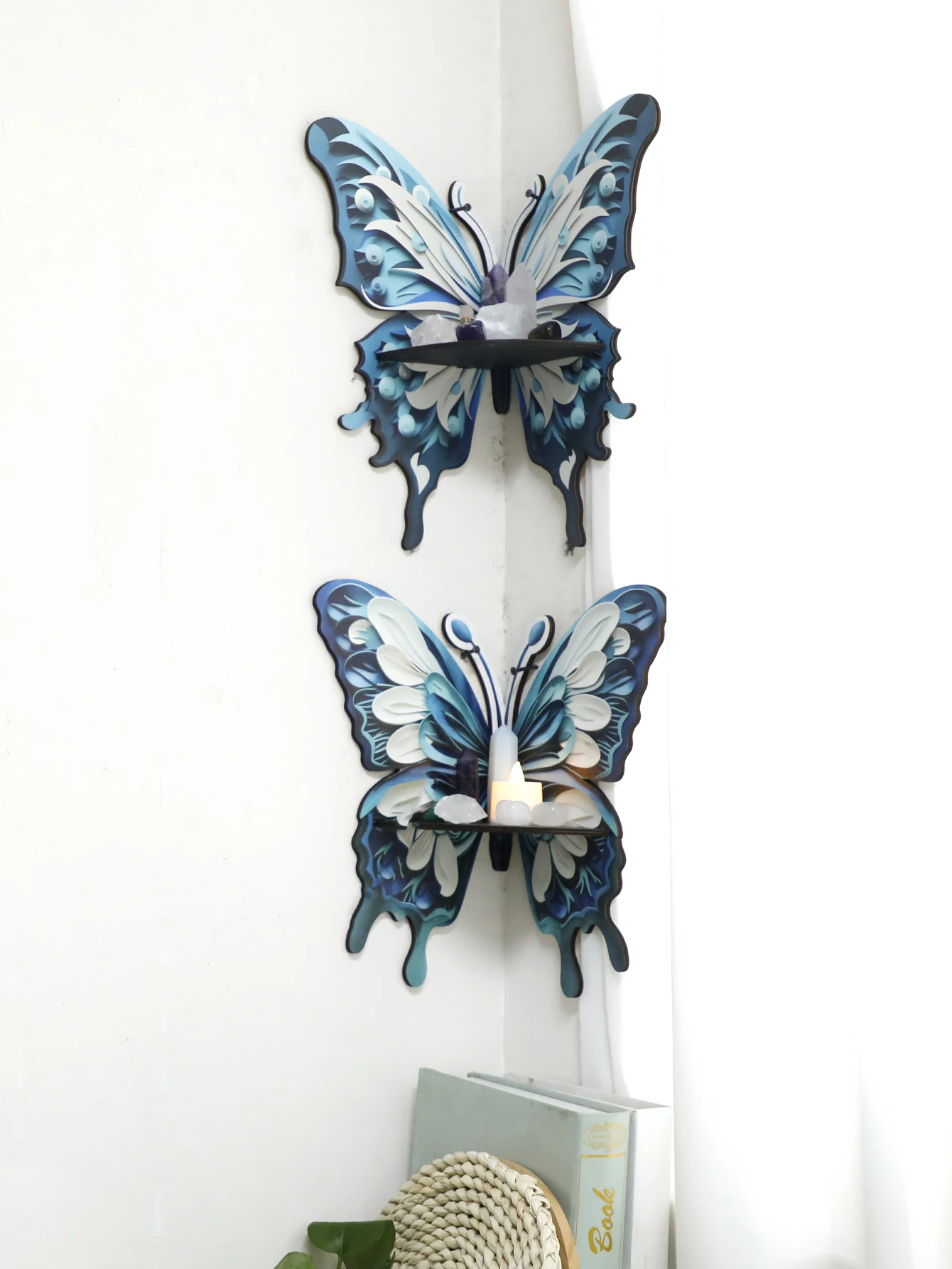 Three Color Butterfly Crystal  - Home Essentials Bathroom Rack ulasan dan harga