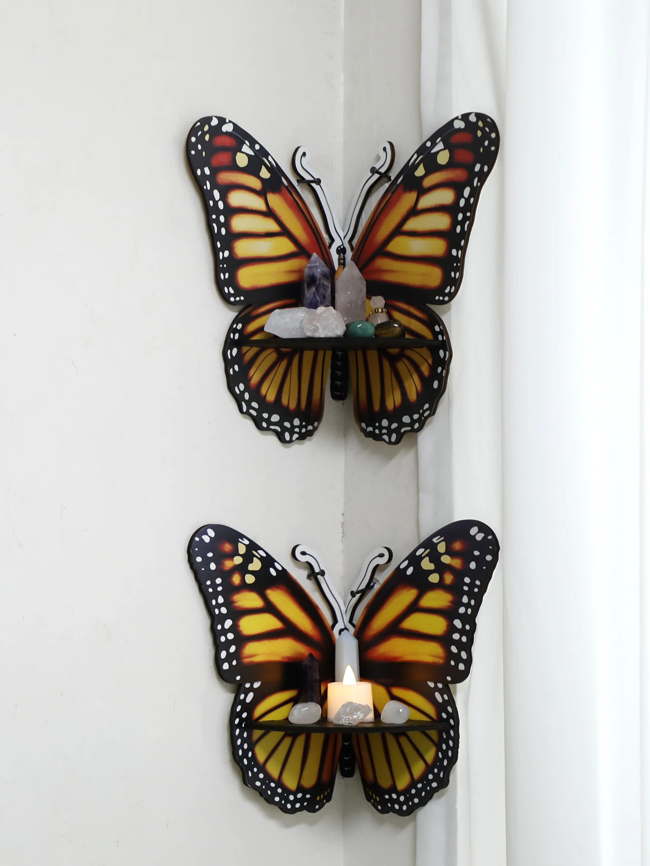 Three Color Butterfly Crystal  - Home Essentials Bathroom Rack ulasan dan harga