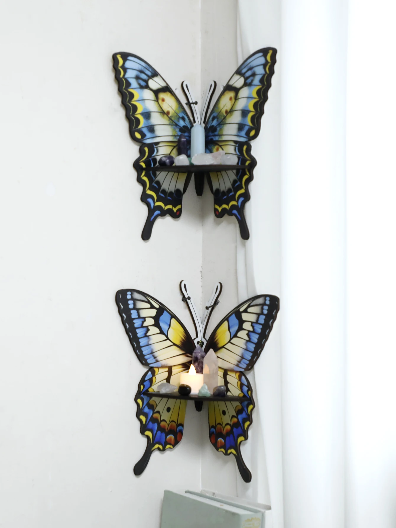 Three Color Butterfly Crystal  - Home Essentials Bathroom Rack ulasan dan harga