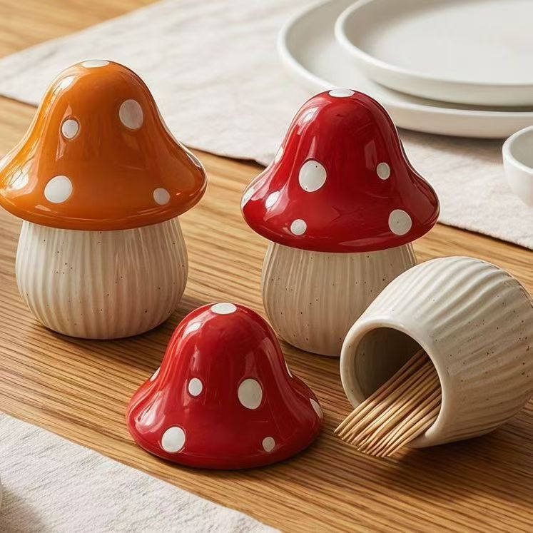 Cartoon Mushroom Ceramic Stora - Home Goods Bathroom Storage ulasan dan harga
