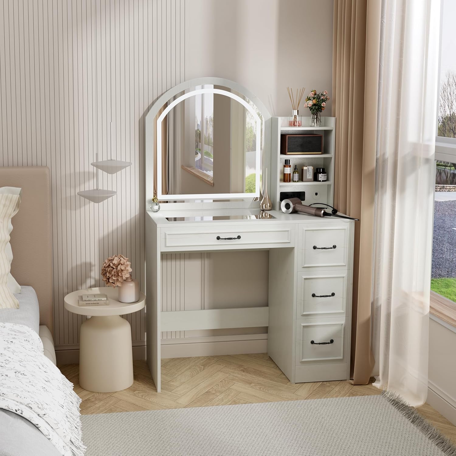 Modern Vanity Desk with Lighte - Home Outlet Bathroom Vanity ulasan dan harga