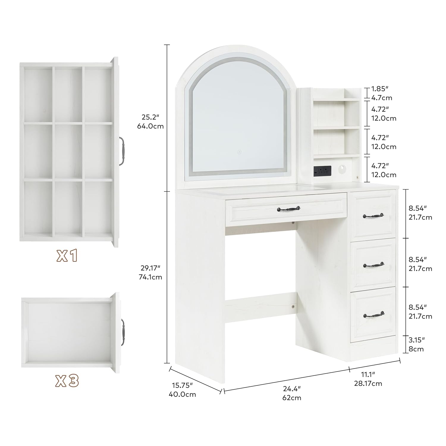 Modern Vanity Desk with Lighte - Home Outlet Bathroom Vanity ulasan dan harga