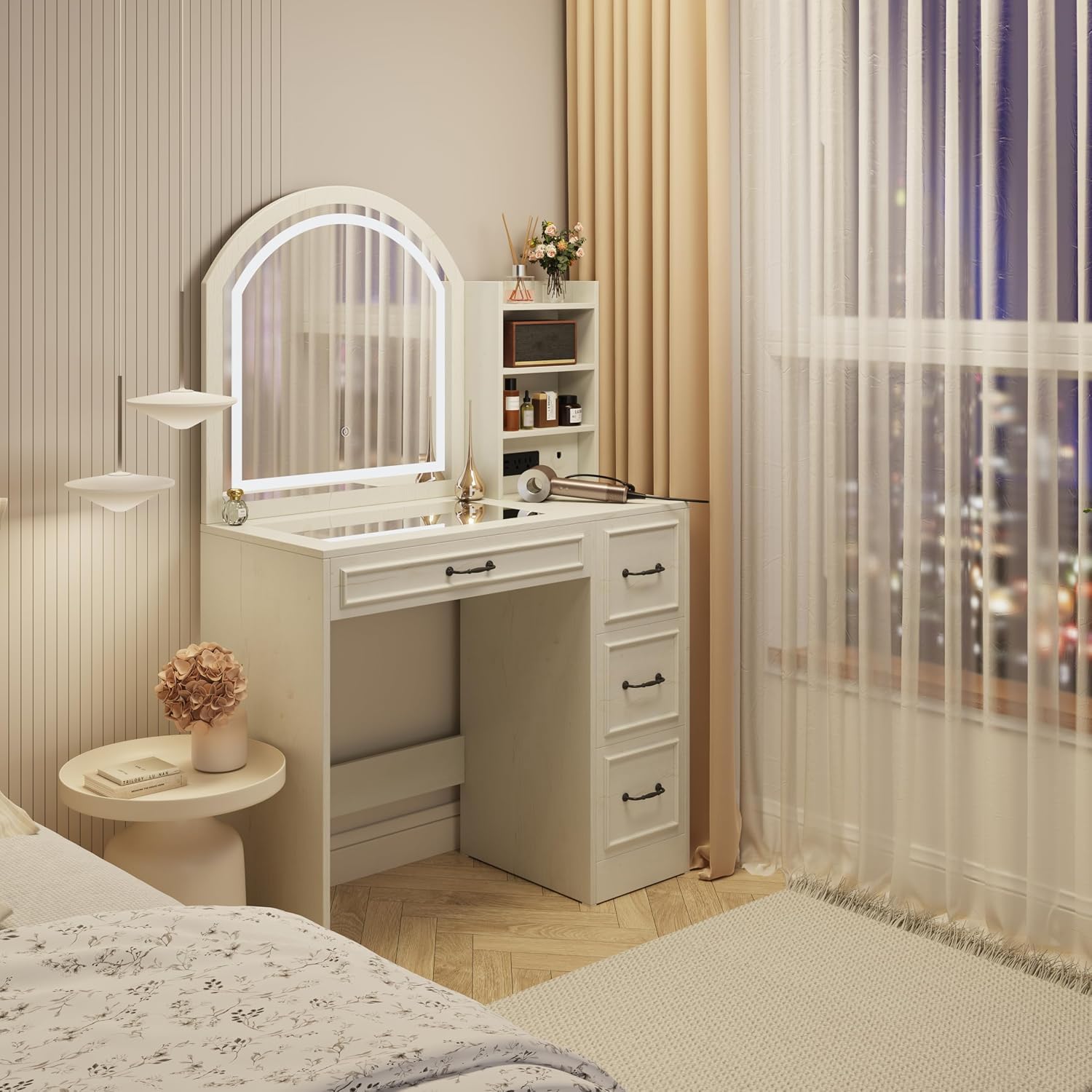 Modern Vanity Desk with Lighte - Home Outlet Bathroom Vanity ulasan dan harga