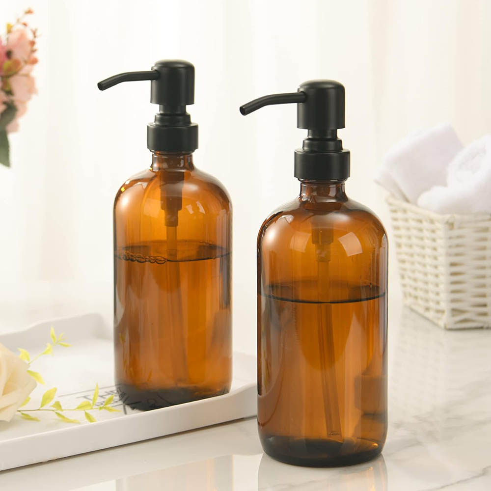 Amber Glass Soap Dispenser wit - Glass Soap Dish ulasan dan harga