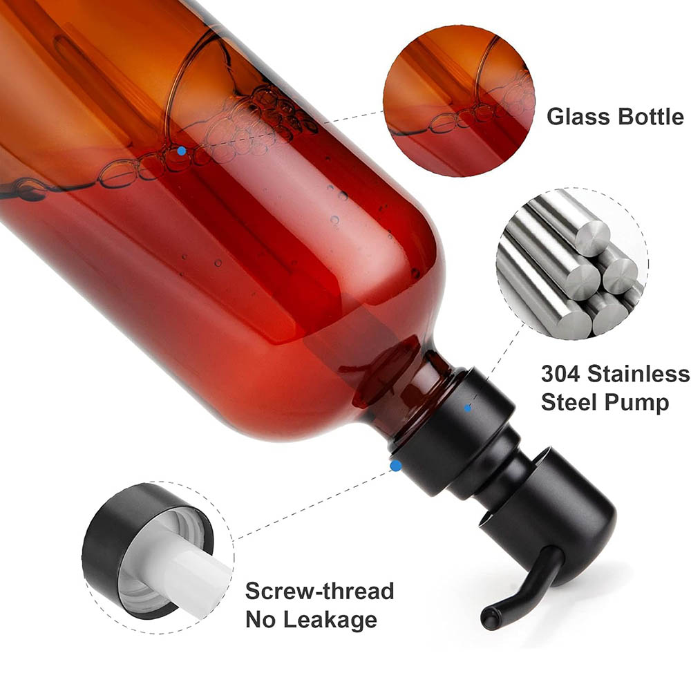 Amber Glass Soap Dispenser wit - Glass Soap Dish ulasan dan harga
