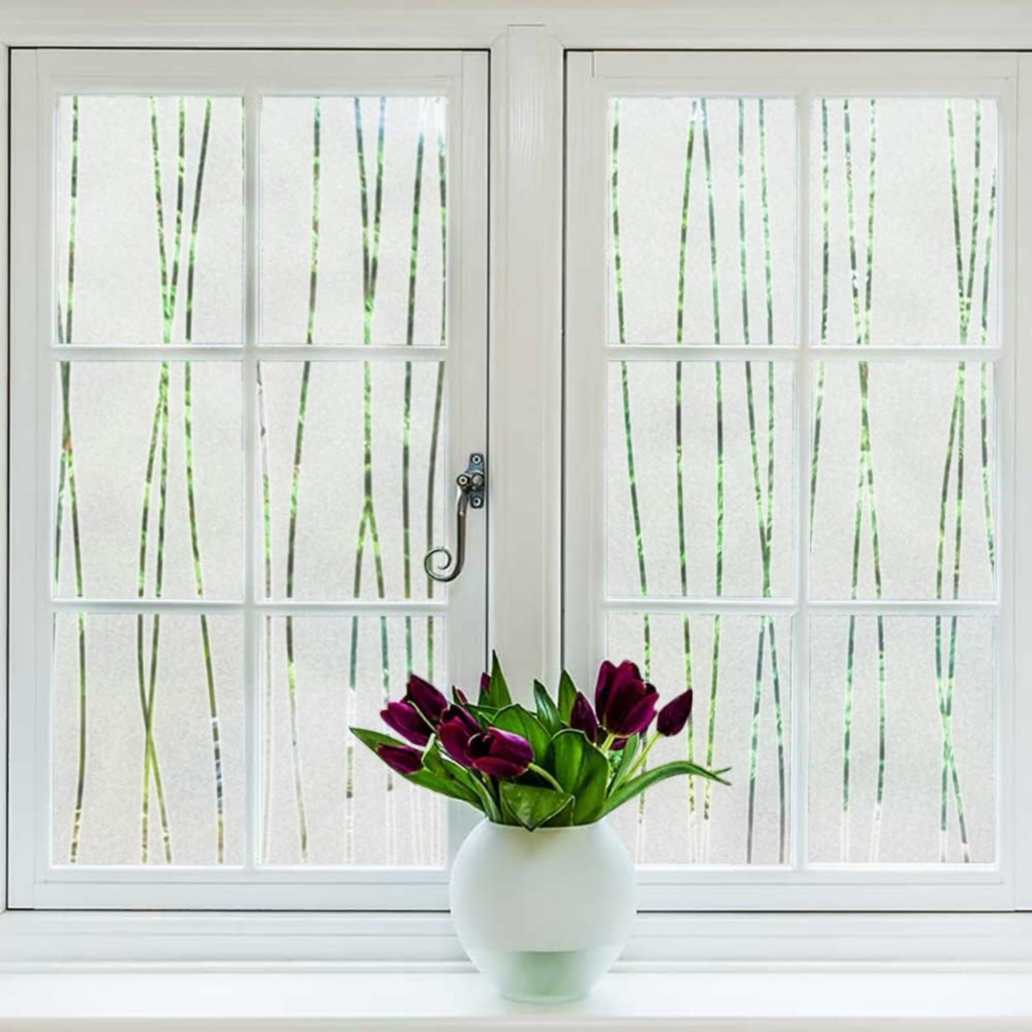 Stripe Pattern Frosted Window  - Home Bathroom Window Tint ulasan dan harga
