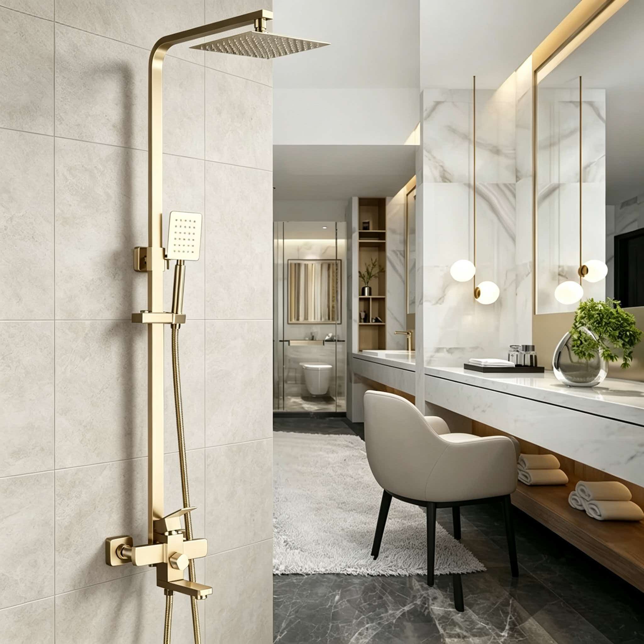 Gold shower set stainless stee - Home Bathroom Set ulasan dan harga