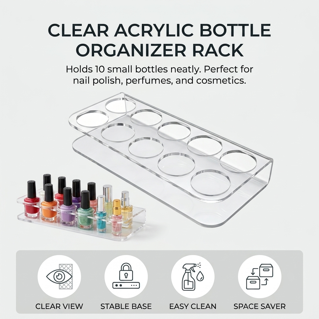 Clear Acrylic Bottle Organizer - Home Essentials Bathroom Rack ulasan dan harga