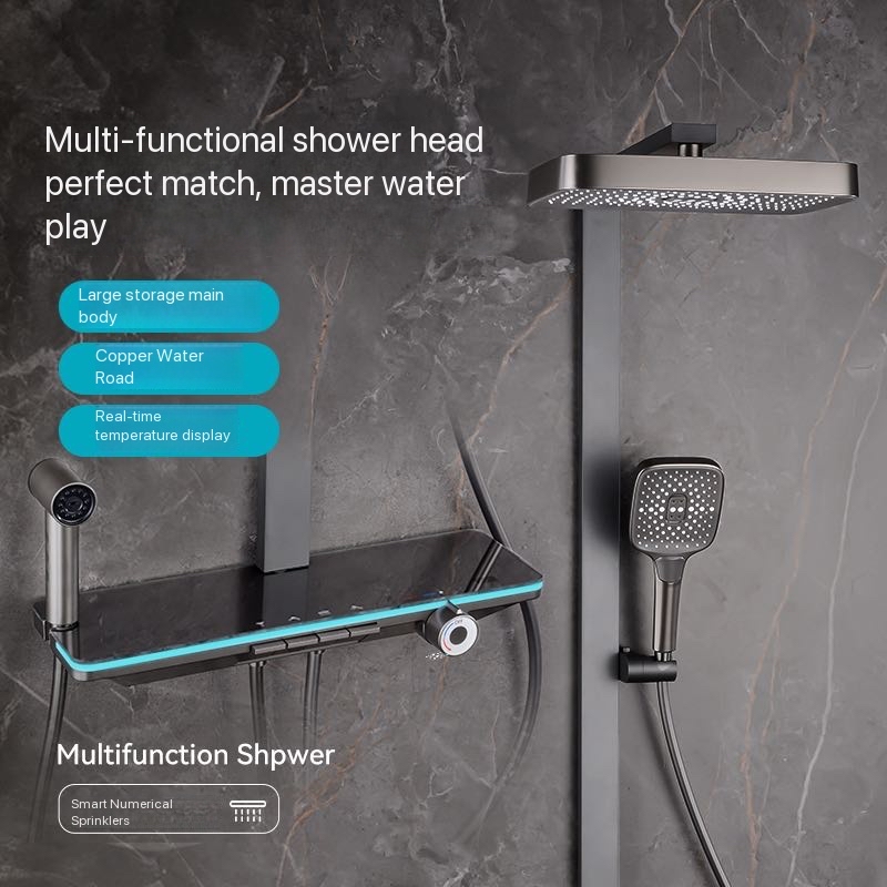 Gray Piano Button Ambient Ligh - Shower Head Rain ulasan dan harga