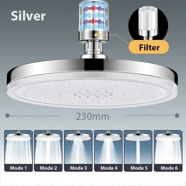 New 6 Modes Big Panel Large Fl - Home Bathroom Taps ulasan dan harga