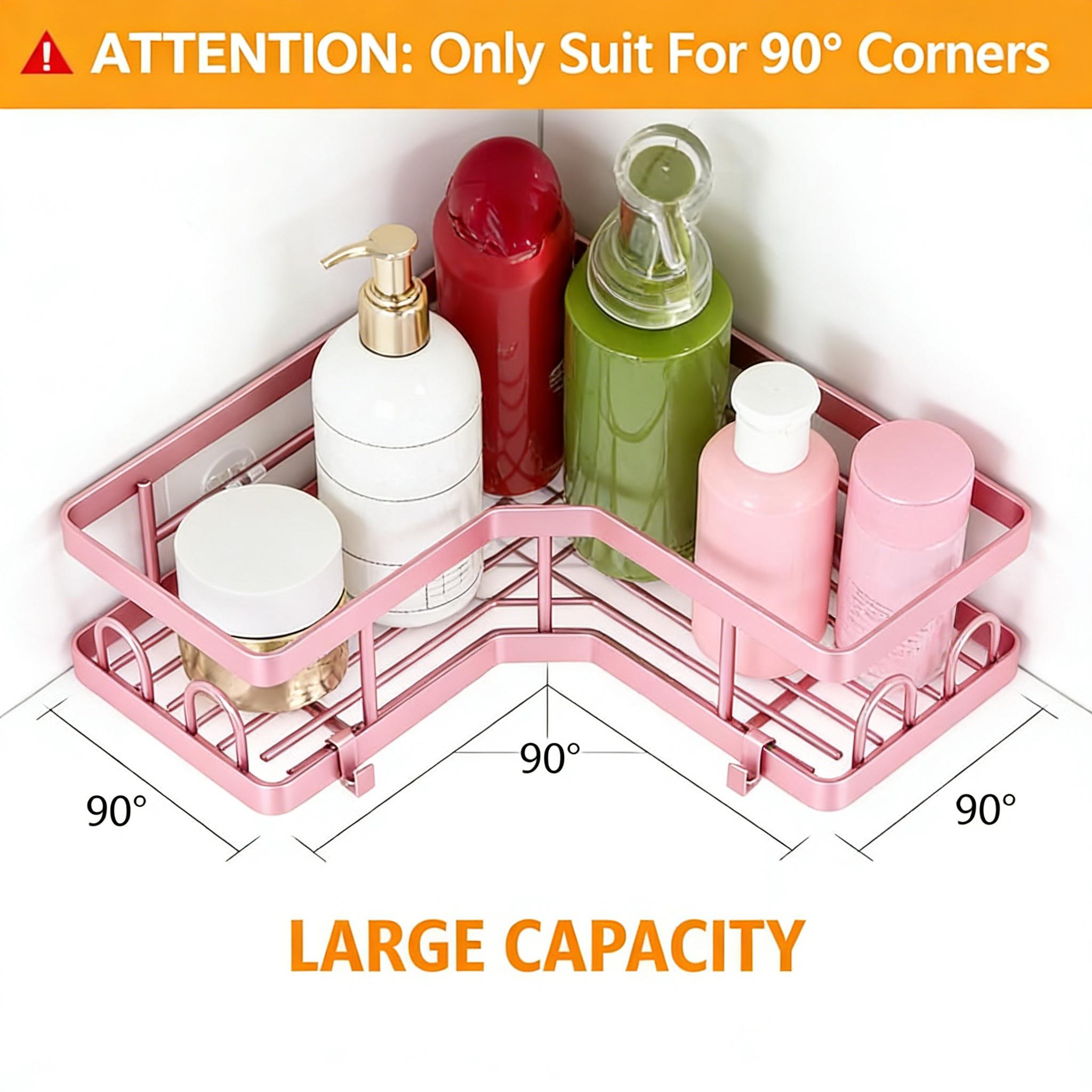 5Pcs Minimalist Pink Shower Or - Home Essentials Bathroom Rack ulasan dan harga