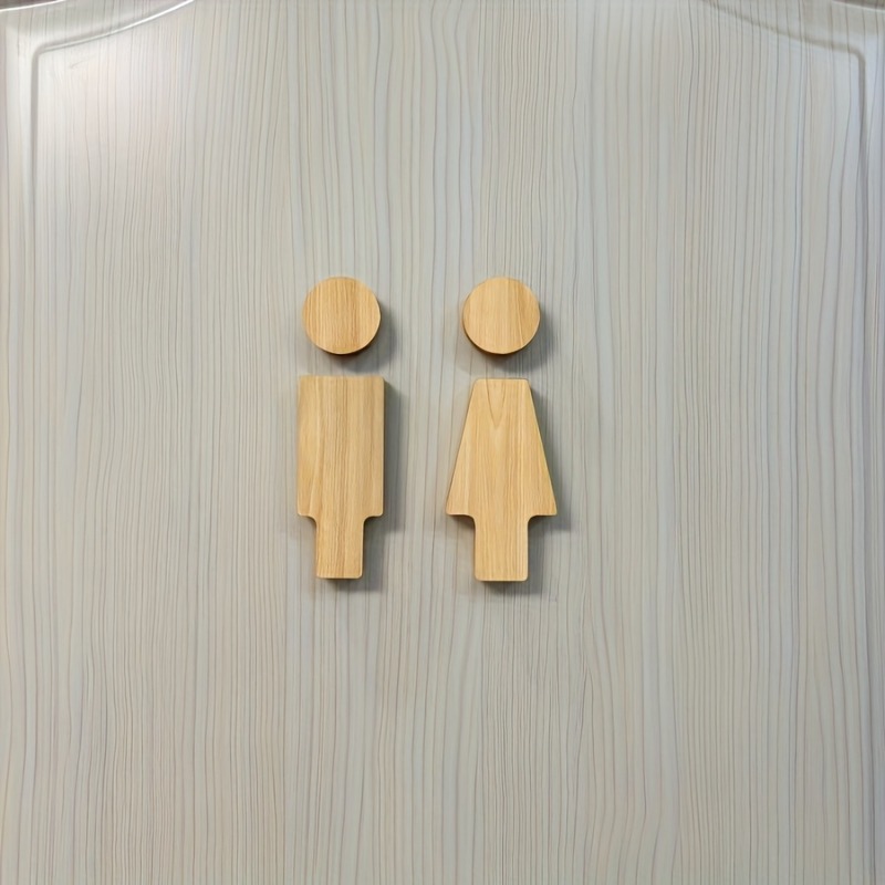 2PCS Wooden Bathroom Sign for  - Home Creation Bathroom ulasan dan harga