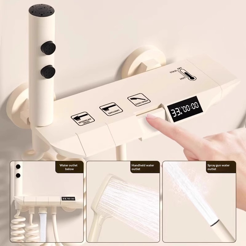 Creamy Easy Topless Shower Set - Home Bathroom Set ulasan dan harga