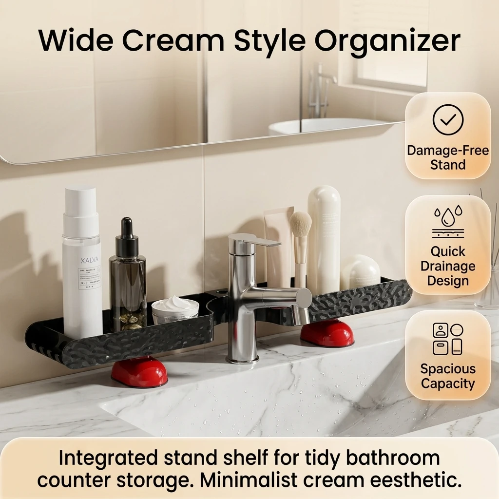 Bathroom Organizer Cosmetic St - Home Essentials Bathroom Rack ulasan dan harga