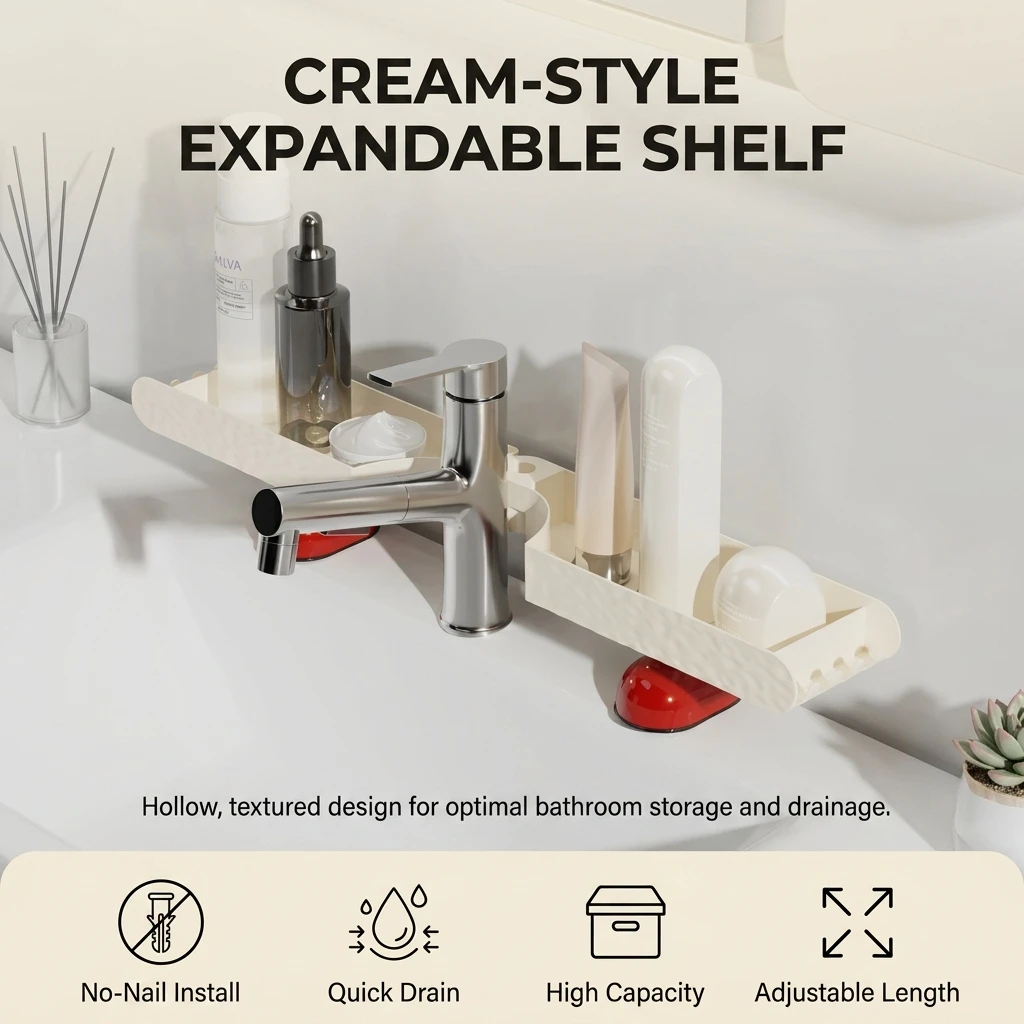 Bathroom Organizer Cosmetic St - Home Essentials Bathroom Rack ulasan dan harga