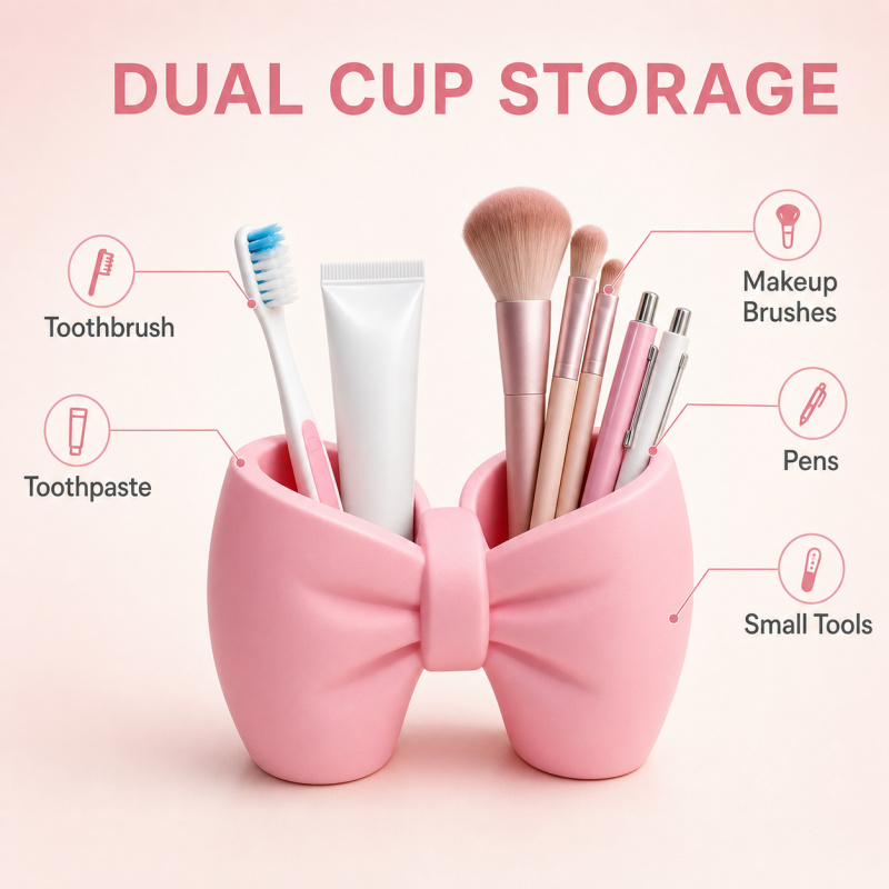 Bow Toothbrush Holder Cute Bat - Home Goods Bathroom Storage ulasan dan harga