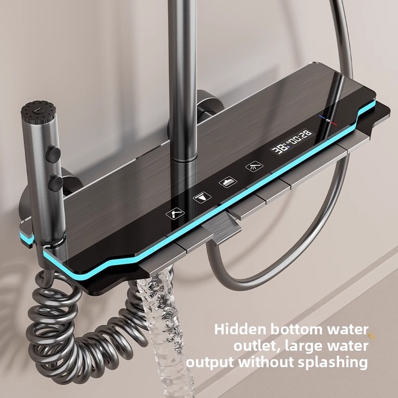 Digital Shower Head Set Pressu - Home Bathroom Set ulasan dan harga