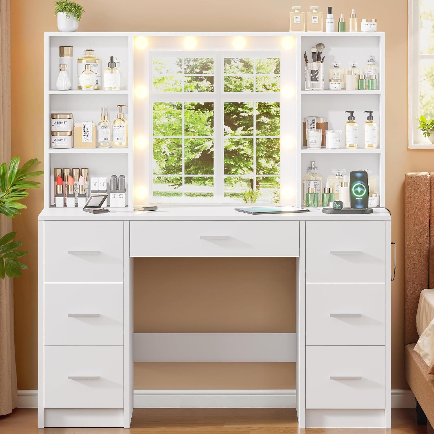 Large Vanity Desk with LED Mir - Home Outlet Bathroom Vanity ulasan dan harga