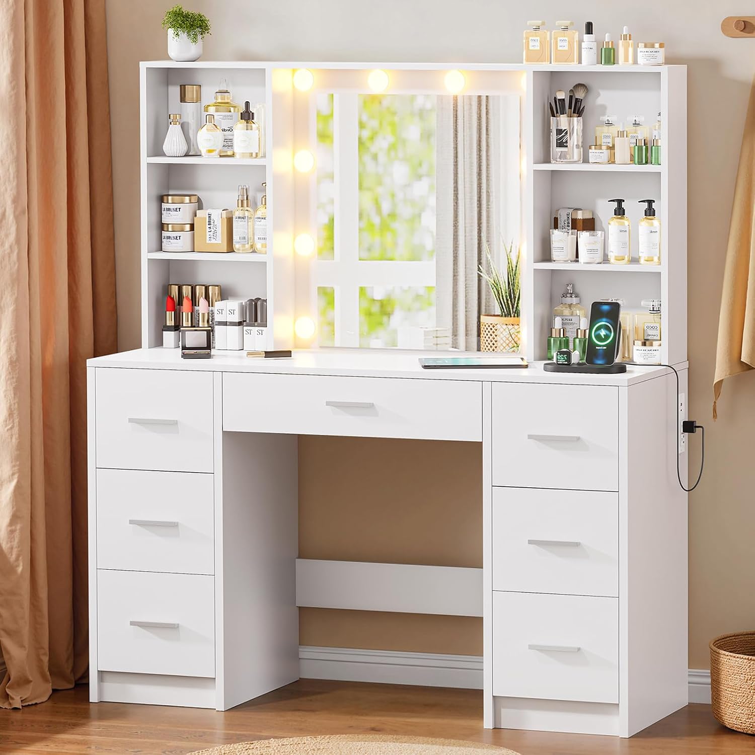 Large Vanity Desk with LED Mir - Home Outlet Bathroom Vanity ulasan dan harga