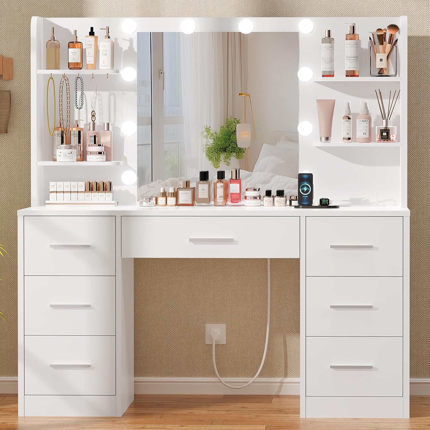 Large Vanity Desk LED Lighted  - Home Outlet Bathroom Vanity ulasan dan harga