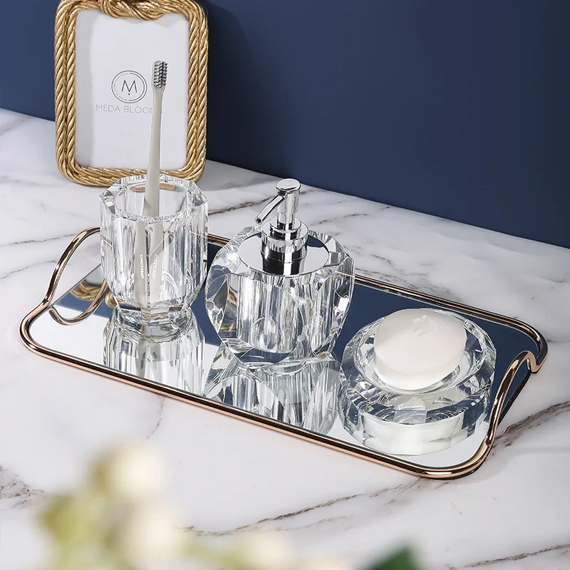 Bathroom Set Crystal Glass Liq - Glass Soap Dish ulasan dan harga