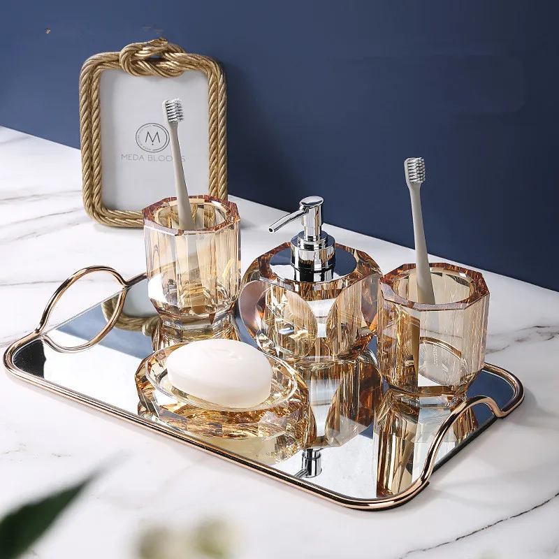 Bathroom Set Crystal Glass Liq - Glass Soap Dish ulasan dan harga