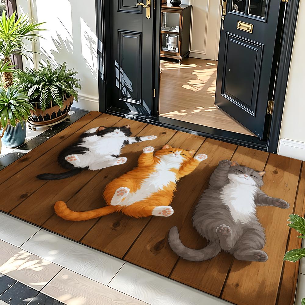 Funny Lazy Cats on Wood with W - Home Bathroom Quotes ulasan dan harga