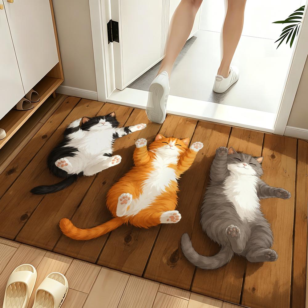 Funny Lazy Cats on Wood with W - Home Bathroom Quotes ulasan dan harga