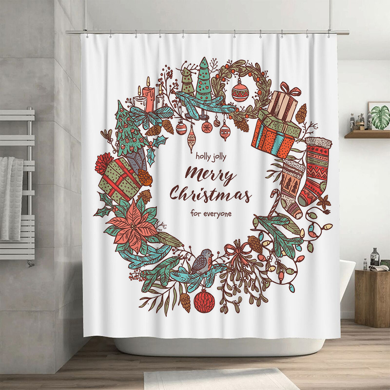 TU Merry Christmas Shower Curt - Home Bathroom Upgrades ulasan dan harga