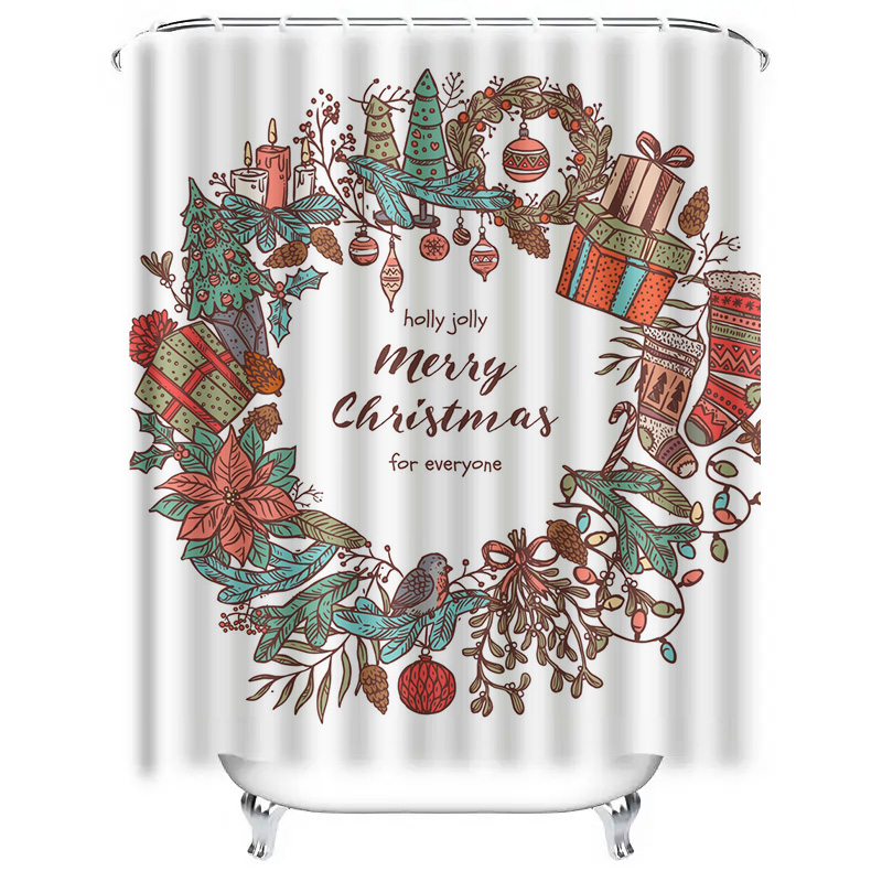 TU Merry Christmas Shower Curt - Home Bathroom Upgrades ulasan dan harga