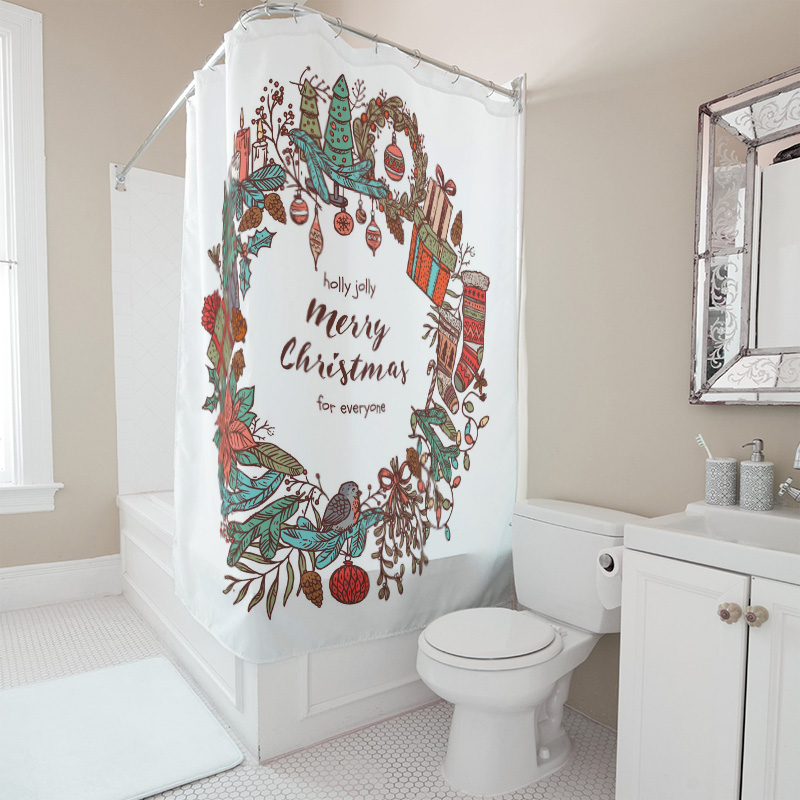 TU Merry Christmas Shower Curt - Home Bathroom Upgrades ulasan dan harga