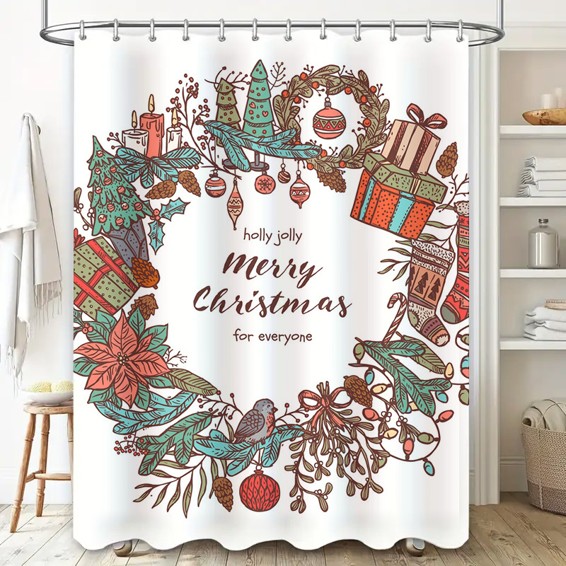 TU Merry Christmas Shower Curt - Home Bathroom Upgrades ulasan dan harga