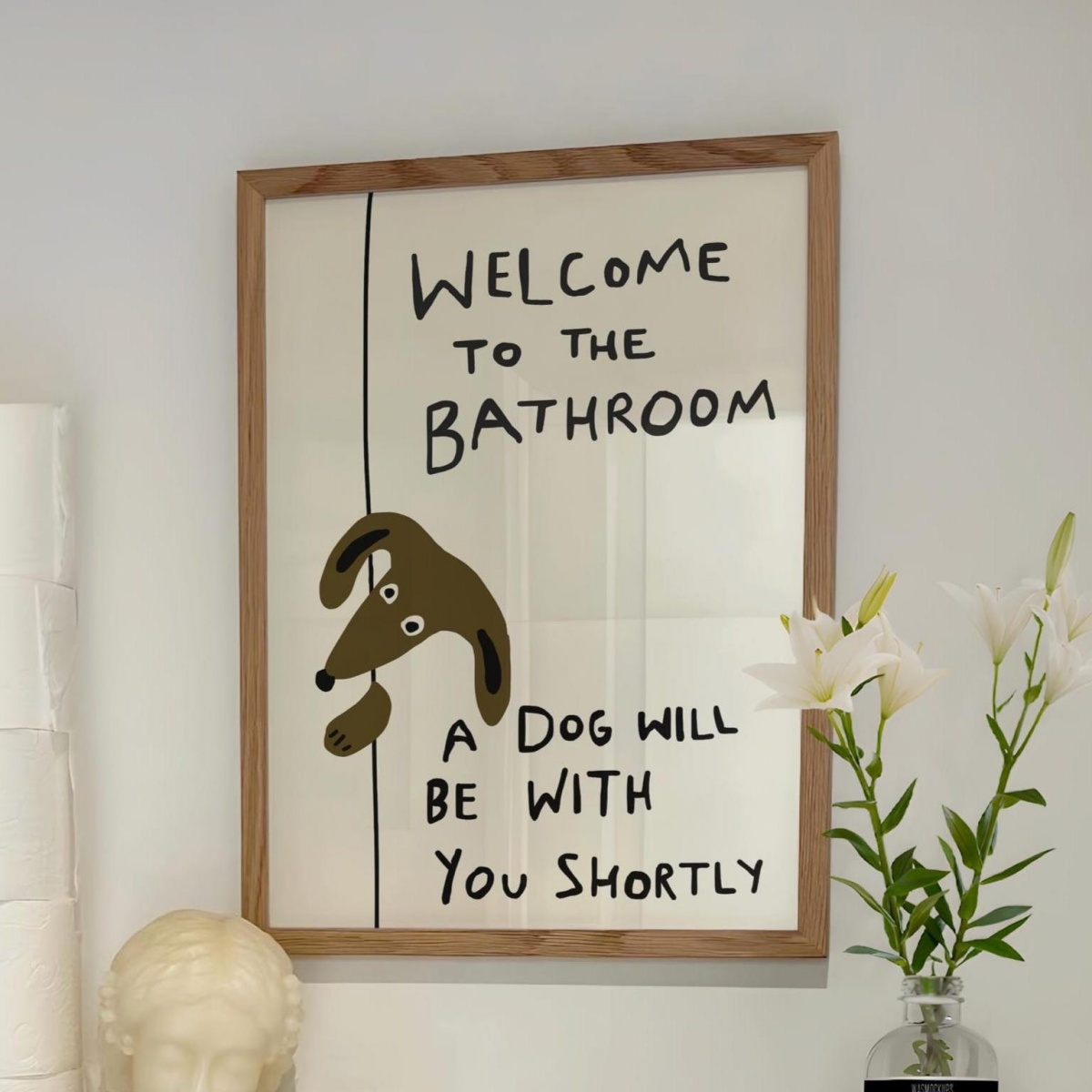 Funny Cute Dog Quote Canvas Pr - Home Bathroom Quotes ulasan dan harga