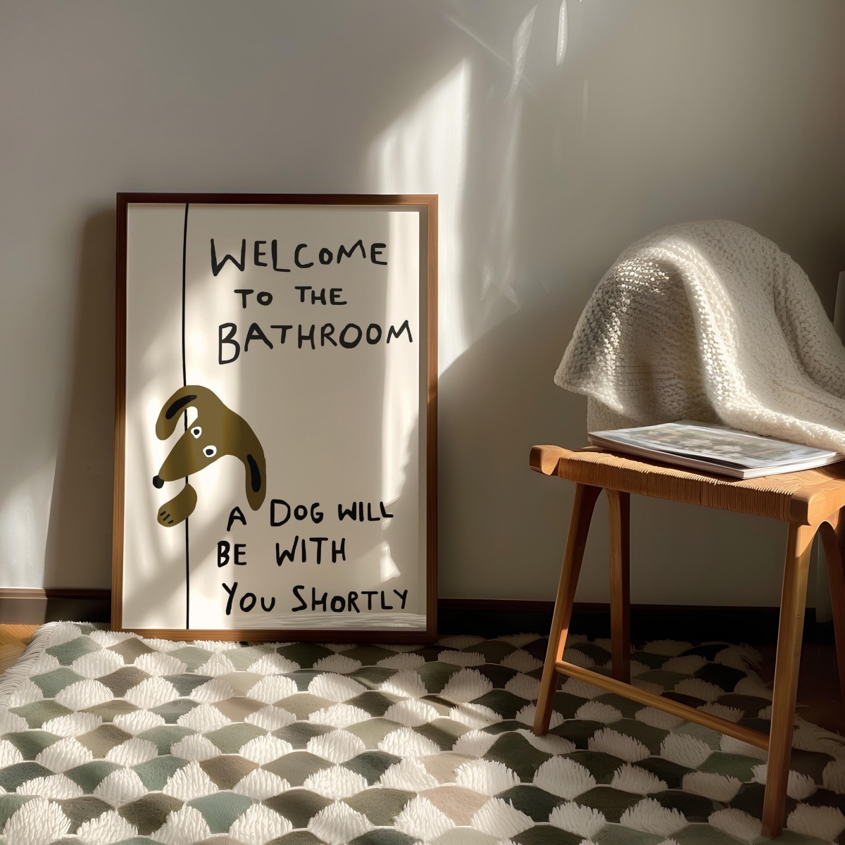Funny Cute Dog Quote Canvas Pr - Home Bathroom Quotes ulasan dan harga