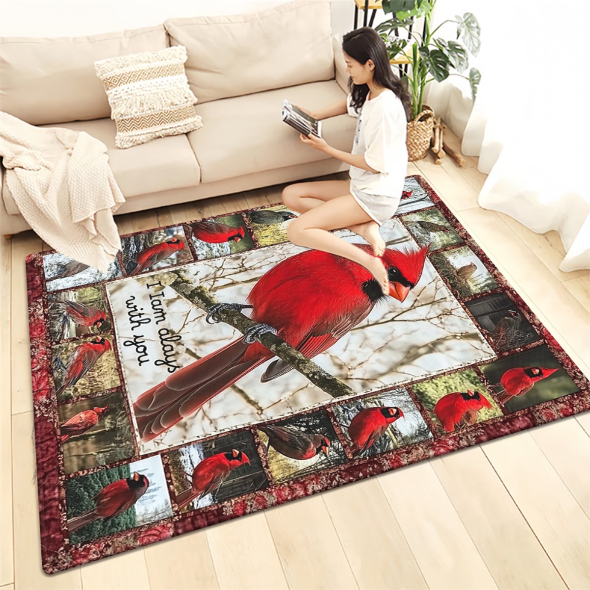 Rustic Cardinal Bird Print Are - Home Bathroom Quotes ulasan dan harga