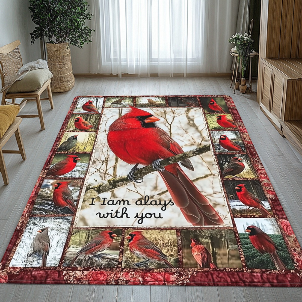Rustic Cardinal Bird Print Are - Home Bathroom Quotes ulasan dan harga