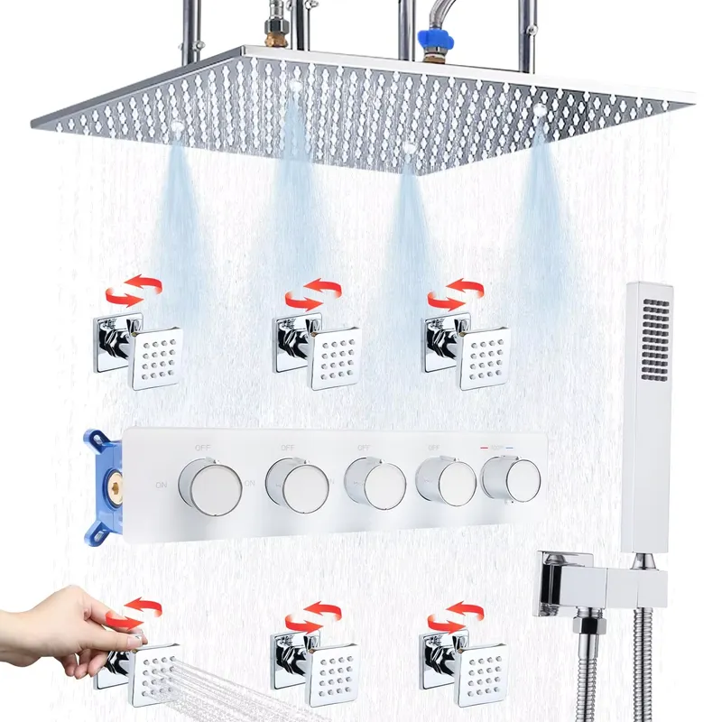 Complete Shower Set Rain Showe - Shower Head Rain ulasan dan harga