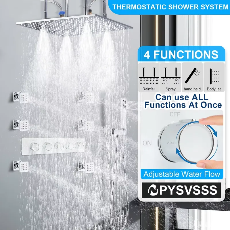 Complete Shower Set Rain Showe - Shower Head Rain ulasan dan harga