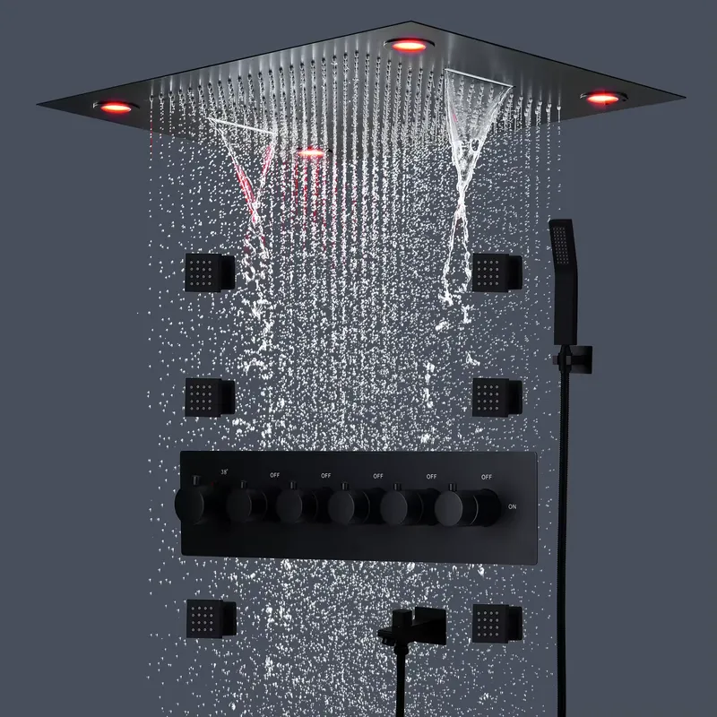 Black Shower Head Set Thermost - Shower Head Rain ulasan dan harga