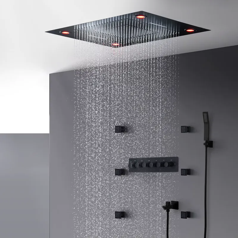Black Shower Head Set Thermost - Shower Head Rain ulasan dan harga