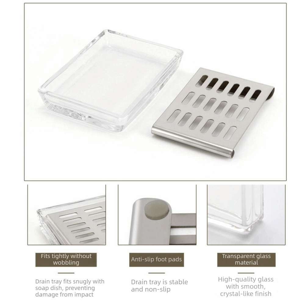 Light Luxury Stainless Steel G - Glass Soap Dish ulasan dan harga