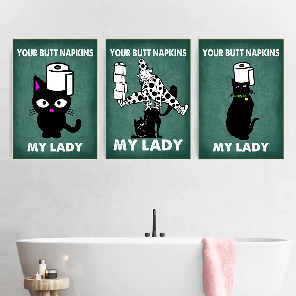 Butt Napkin Cat Cyan Toilet Po - Home Bathroom Quotes ulasan dan harga