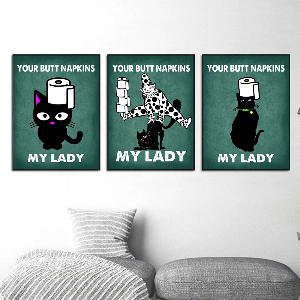 Butt Napkin Cat Cyan Toilet Po - Home Bathroom Quotes ulasan dan harga
