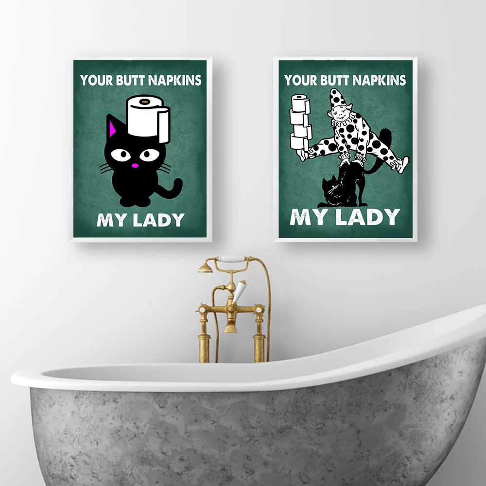 Butt Napkin Cat Cyan Toilet Po - Home Bathroom Quotes ulasan dan harga