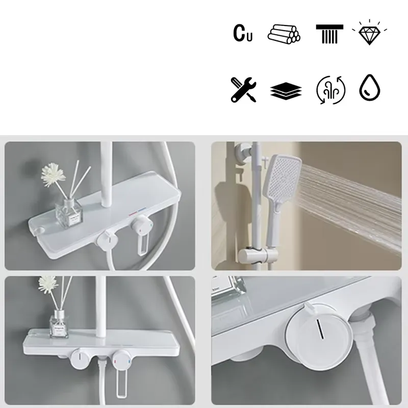 Gray Square Thermostatic Polis - Shower Head Rain ulasan dan harga
